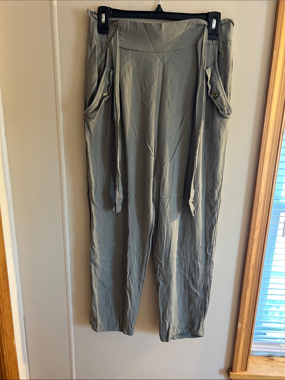 Ambiance Olive Utility Tie-Waist Joggers